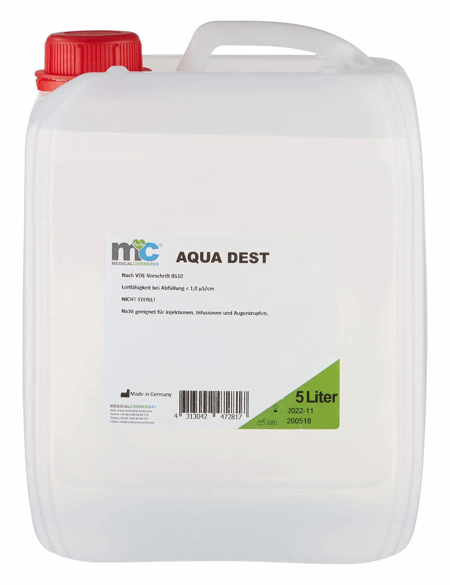 Aqua Dest Acqua distillata 20 litri, taniche da 5 litri