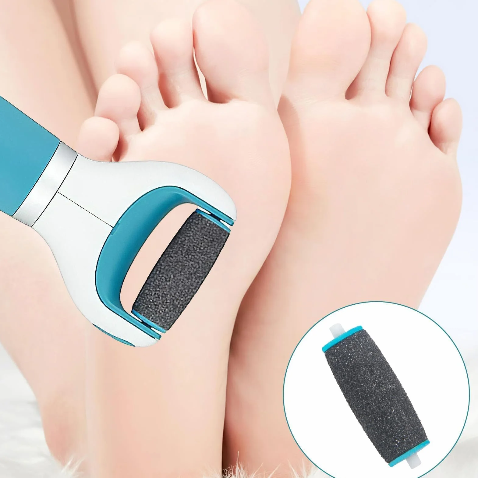 Scholl Rullo Ricambio Rulli Extra Grossi Ricariche Cura Piedi Compatibile Velvet Smooth