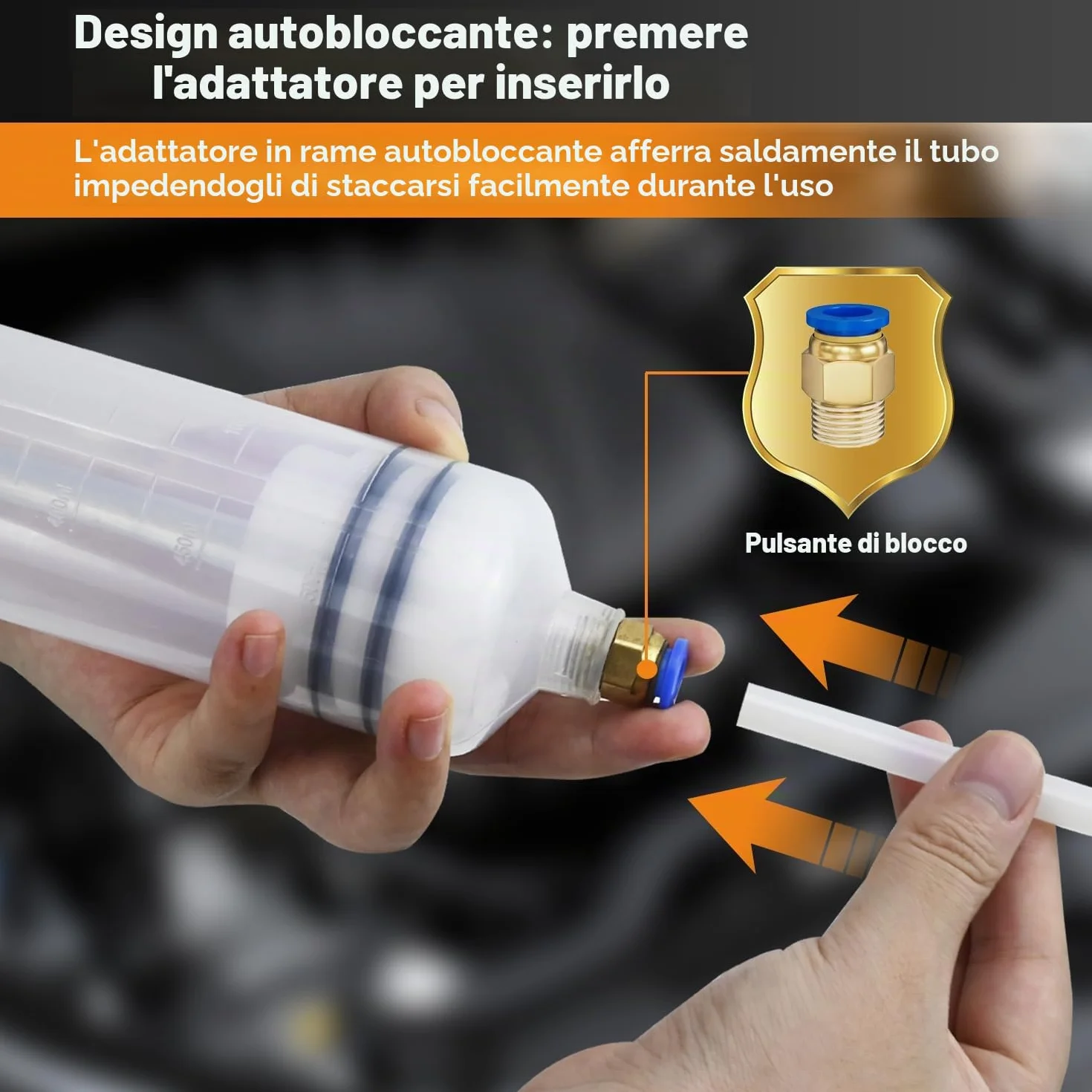 Siringa per Estrazione Olio 500 ml Pompa Manuale con Tubo Flessibile