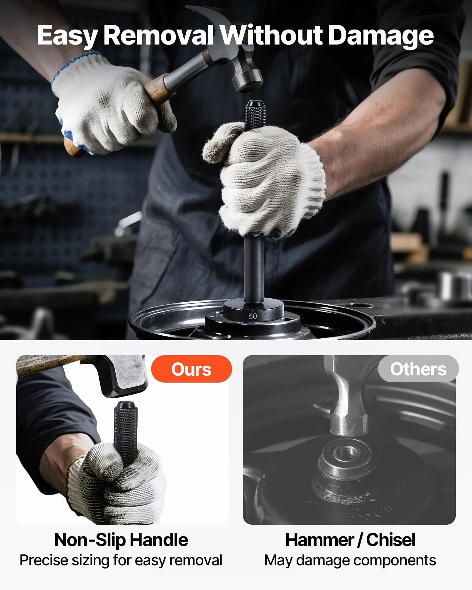 VEVOR Set Estrattori Cuscinetti 52 Pezzi con Boccole Albero Custodia Acciaio Carbonio