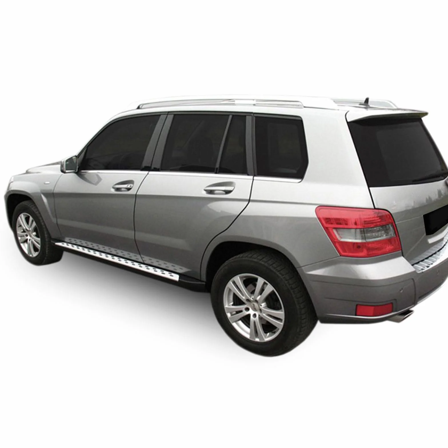 J&J AUTOMOTIVE Pedane Laterali per Mercedes GLK X204 2008-2015, Sottoporta Minigonne in Alluminio e Plastica ABS, Set Completo con Materiale di Montaggio Incluso
