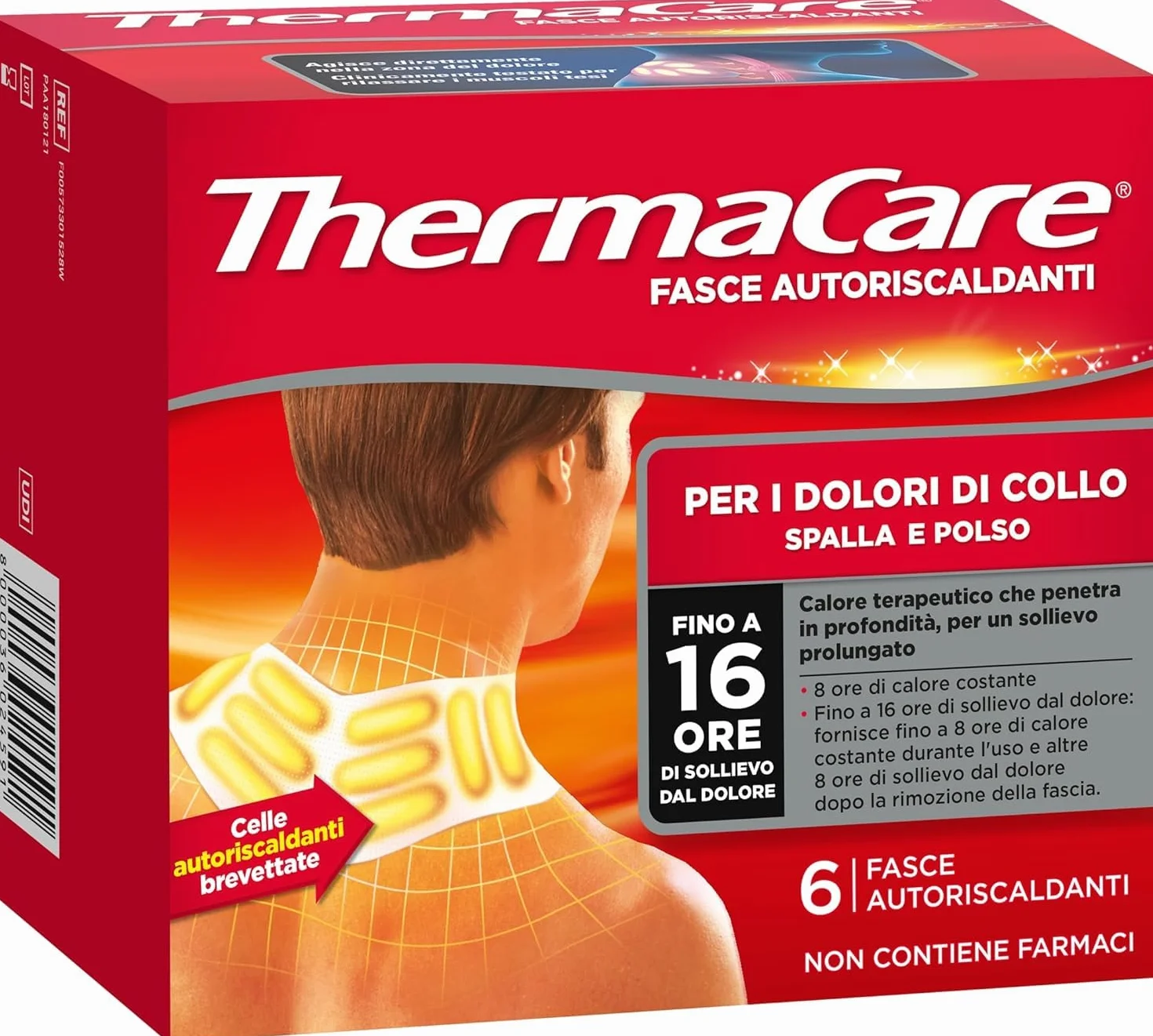 ThermaCare Fasce Autoriscaldanti a Calore Terapeutico 8 Ore, 6 Pezzi per Dolori di Collo Spalla Polso