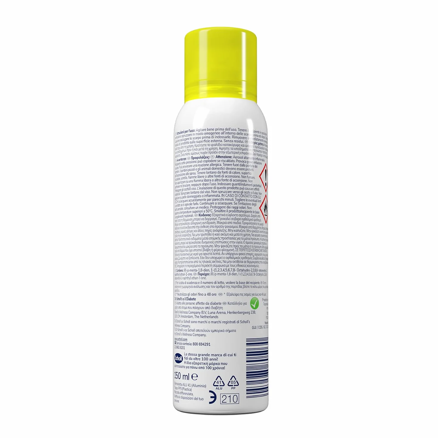 Dr. Scholl's Deodorante Spray per Scarpe 48h 6x150 ml