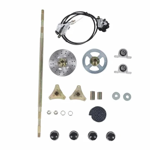 Aramox Kit Assale Posteriore Go Kart Kit Montaggio Assale Posteriore 29 Pollici ASSE Pignone Catena Pinza Disco Freno Mozzi Ruota Ricambio per Quad ATV
