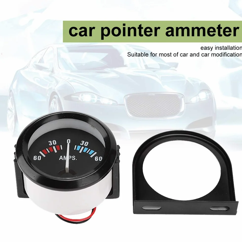 EBTOOLS Amperometro 12 V, 52 mm, Voltmetro Auto, 60-0-60 A