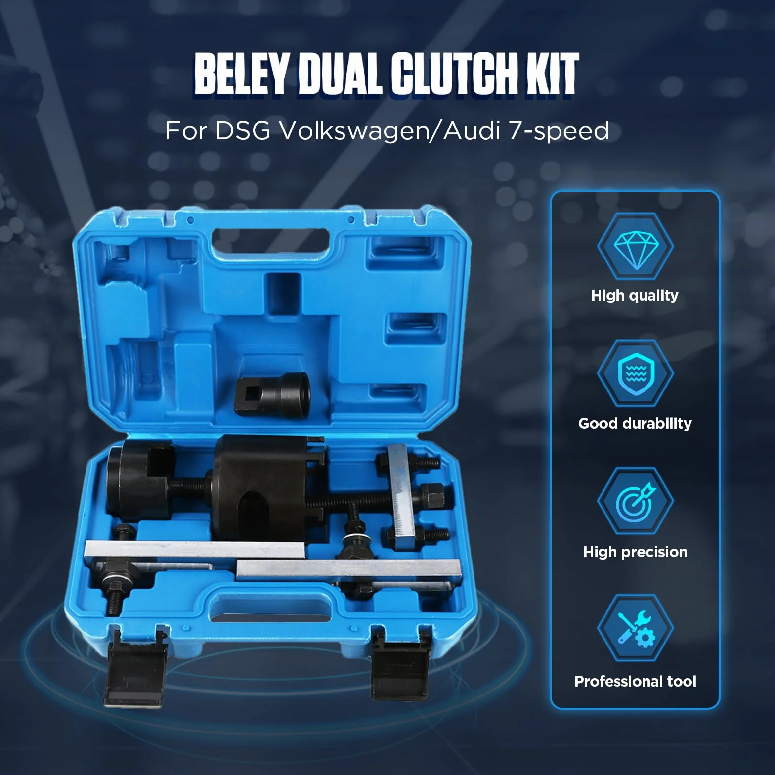 BELEY Kit di Strumenti di Trasmissione Doppia Frizione per VW Audi per DSG 7 velocità per installare e Rimuovere la Frizione e l'estrattore T10373 T10376 T10323