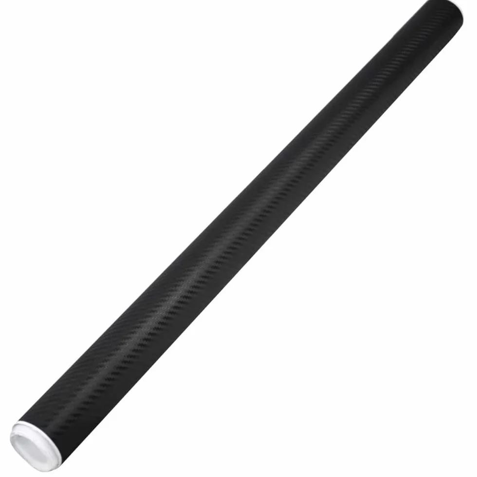 TRIXES Rotolo pellicola vinile 3D fibra carbonio auto 1500 mm x 300 mm nero effetto testurizzato
