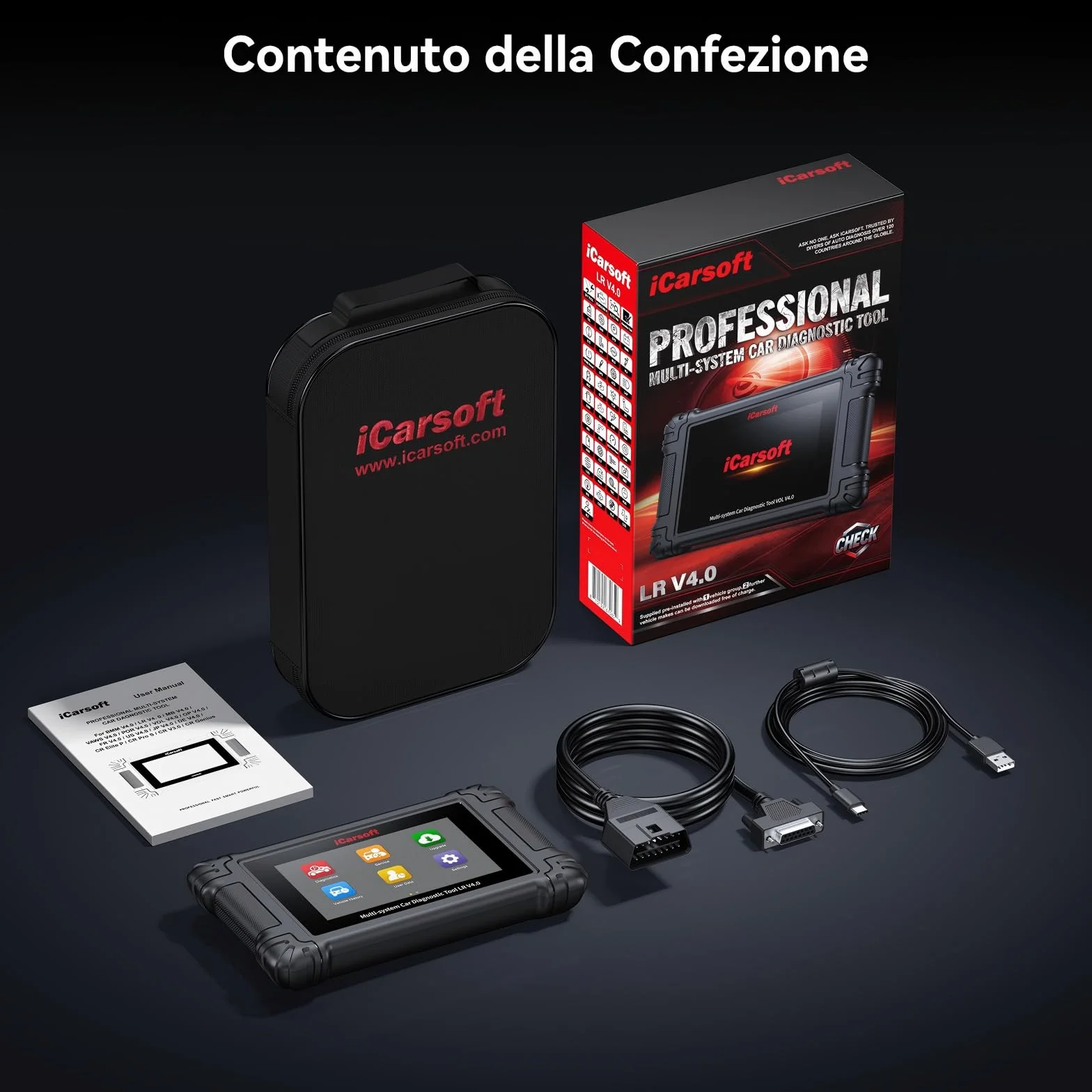 iCarsoft LR V4.0 OBD2 Diagnostica Auto per Land Rover Jaguar, 37 Servizi, Test Bidirezionale, WiFi