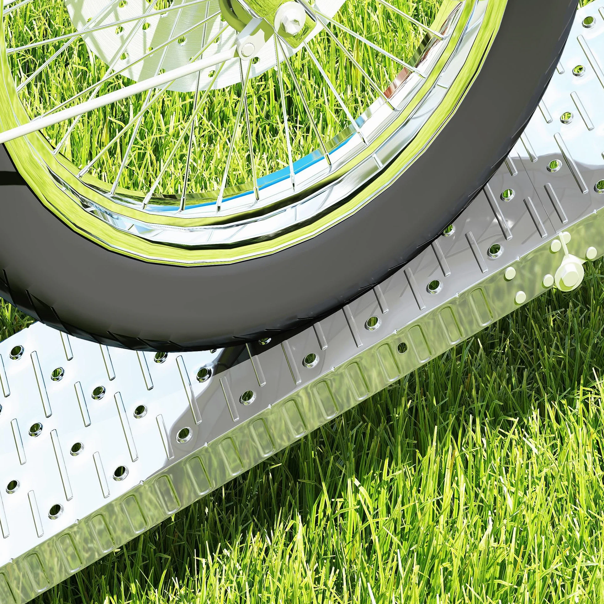 HOMCOM Rampa di Carico Pieghevole in Acciaio con Carico Massimo 230 kg, Rampa per Moto Antiscivolo Salvaspazio per Ruote Larghe 22 cm, per Motociclette e Bici, 190x22x8 cm, Argento
