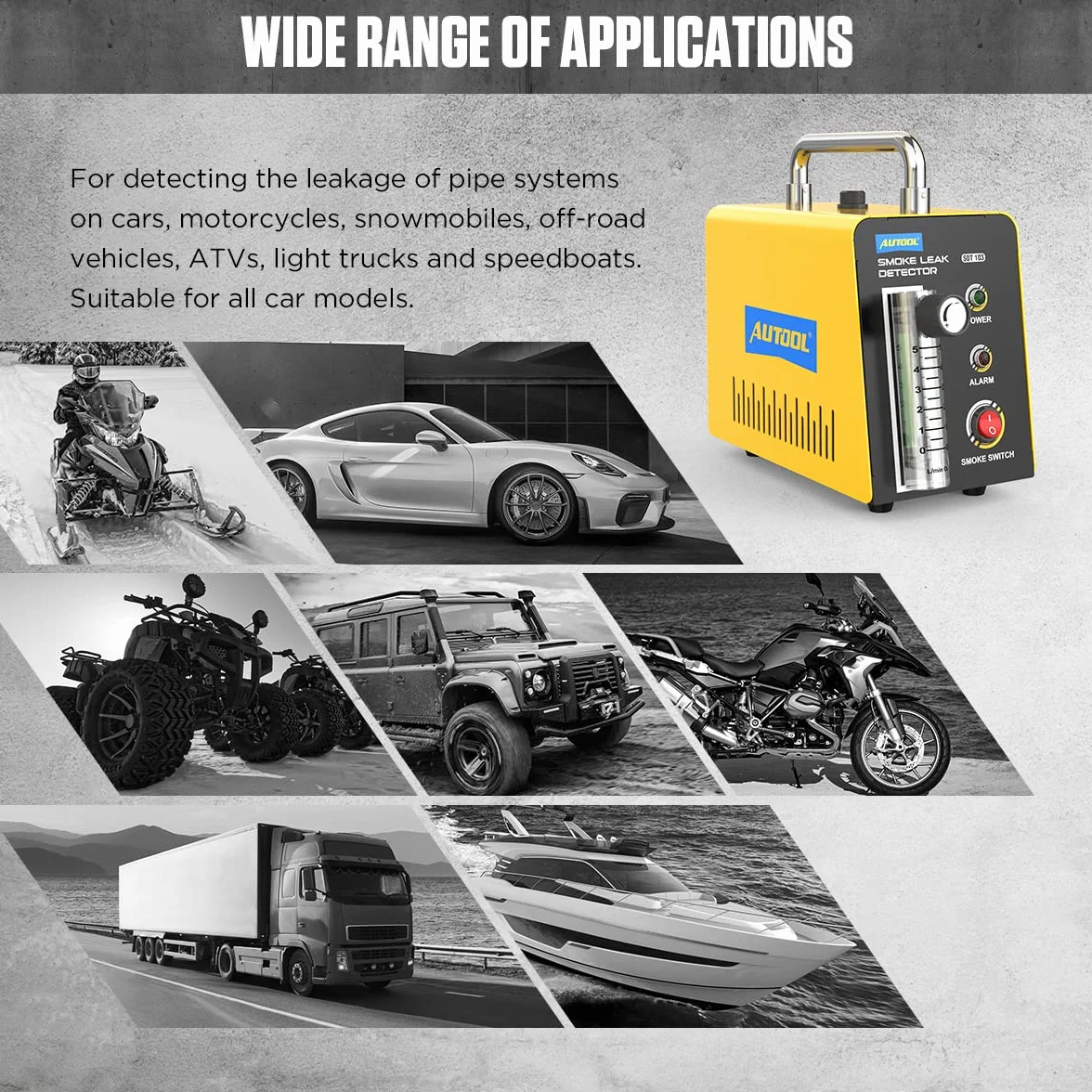 AUTOOL SDT103 Macchina per Fumo Auto Rilevatore Perdite Evap Dispositivo Diagnostico 12V