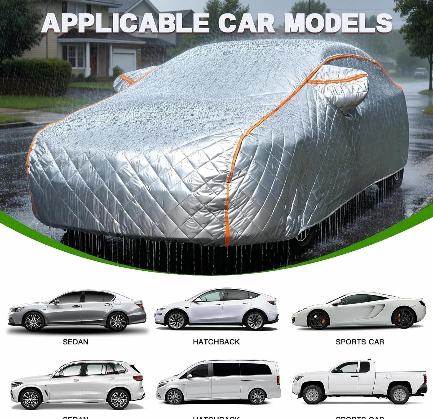 Telo Auto Antigrandine Per MG ZS 2017-2025,Telo Copriauto Anti-Grandine Esterno Imbottito Impermeabile Copertura Accessori per Auto Copri Macchina Antigrandine
