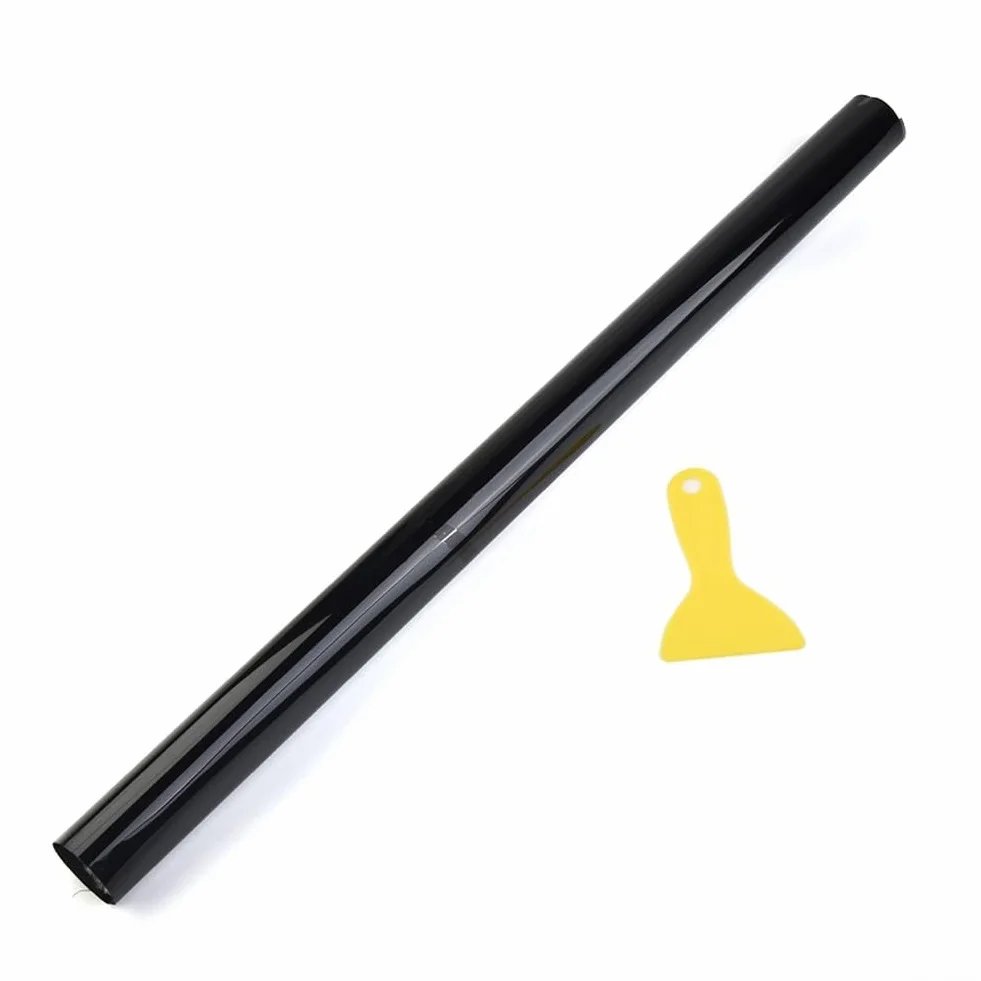 Rotolo di pellicola oscurante 15% VLT, nero, 25 x 100 cm, per auto, casa, vetri, rifiuto del calore, riduzione dei riflessi, protezione UV