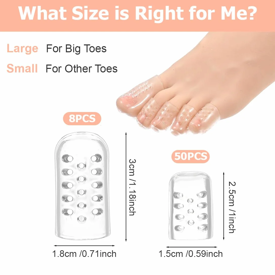 Protezione Dita Piedi Silicone 40 Pezzi, Proteggi Alluce, Traspirante Copri Alluce Calli