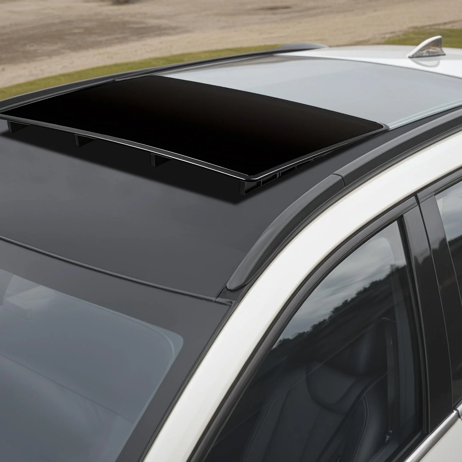 Copertura universale per tettuccio apribile auto, 66,5 x 49,5 cm, autoadesiva, simulatore panoramico, in plastica nera, installazione senza trapano, accessorio per modifica tetto auto