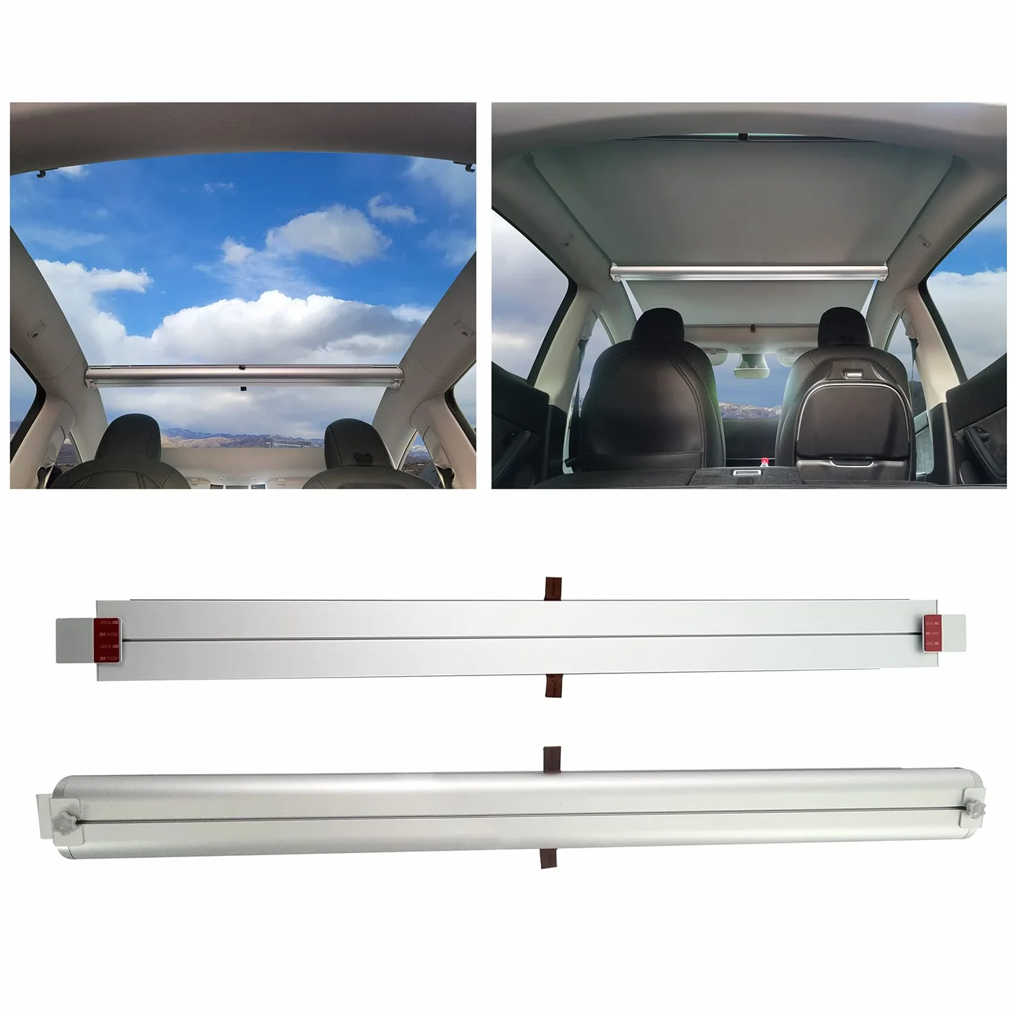 Tendalino parasole per tetto apribile in vetro per Tesla Model Y, isolamento termico e ombreggiante, stoccaggio a rotazione
