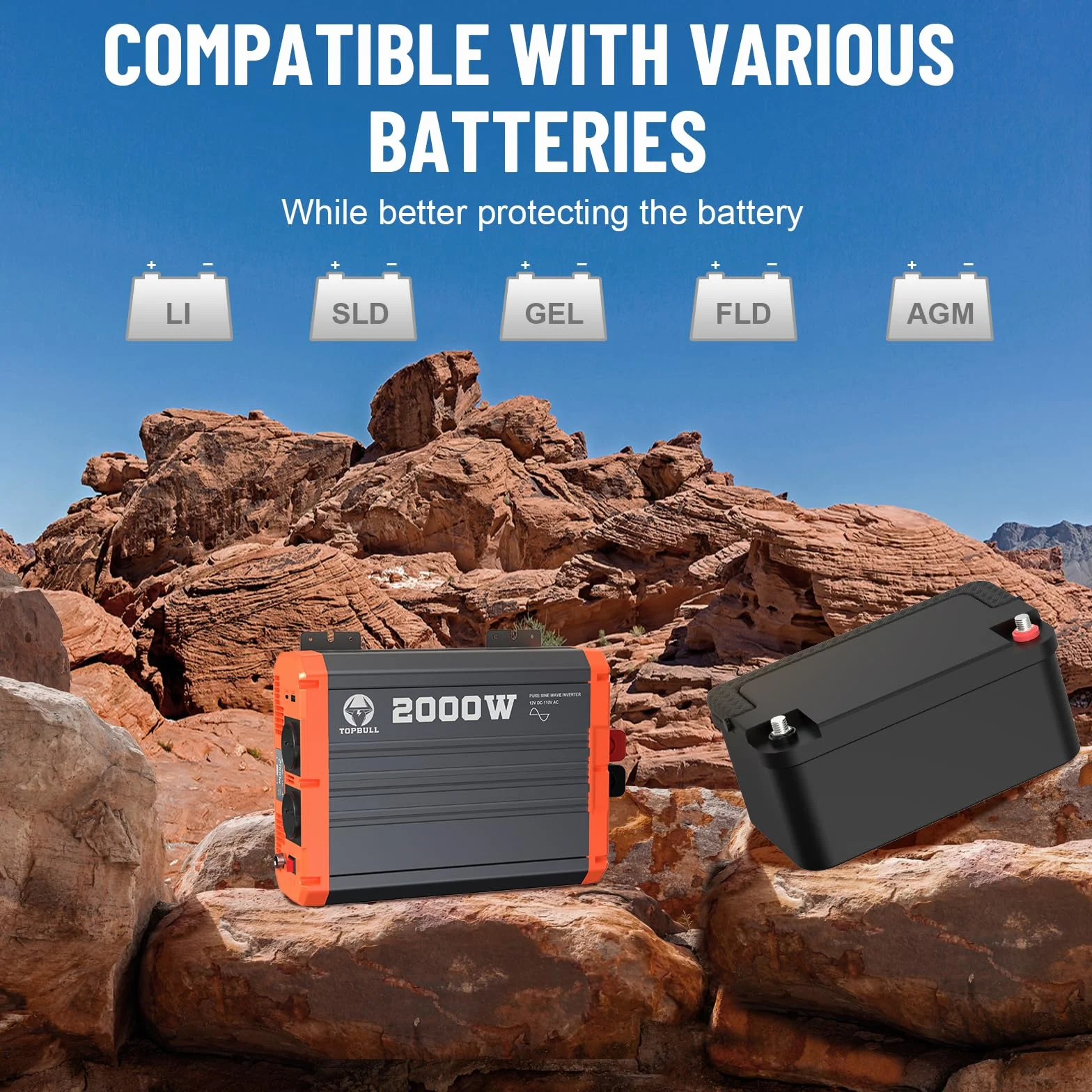 Inverter 2000W 4000W Onda Pura 12V 220V Convertitore di Potenza con LCD Telecomando