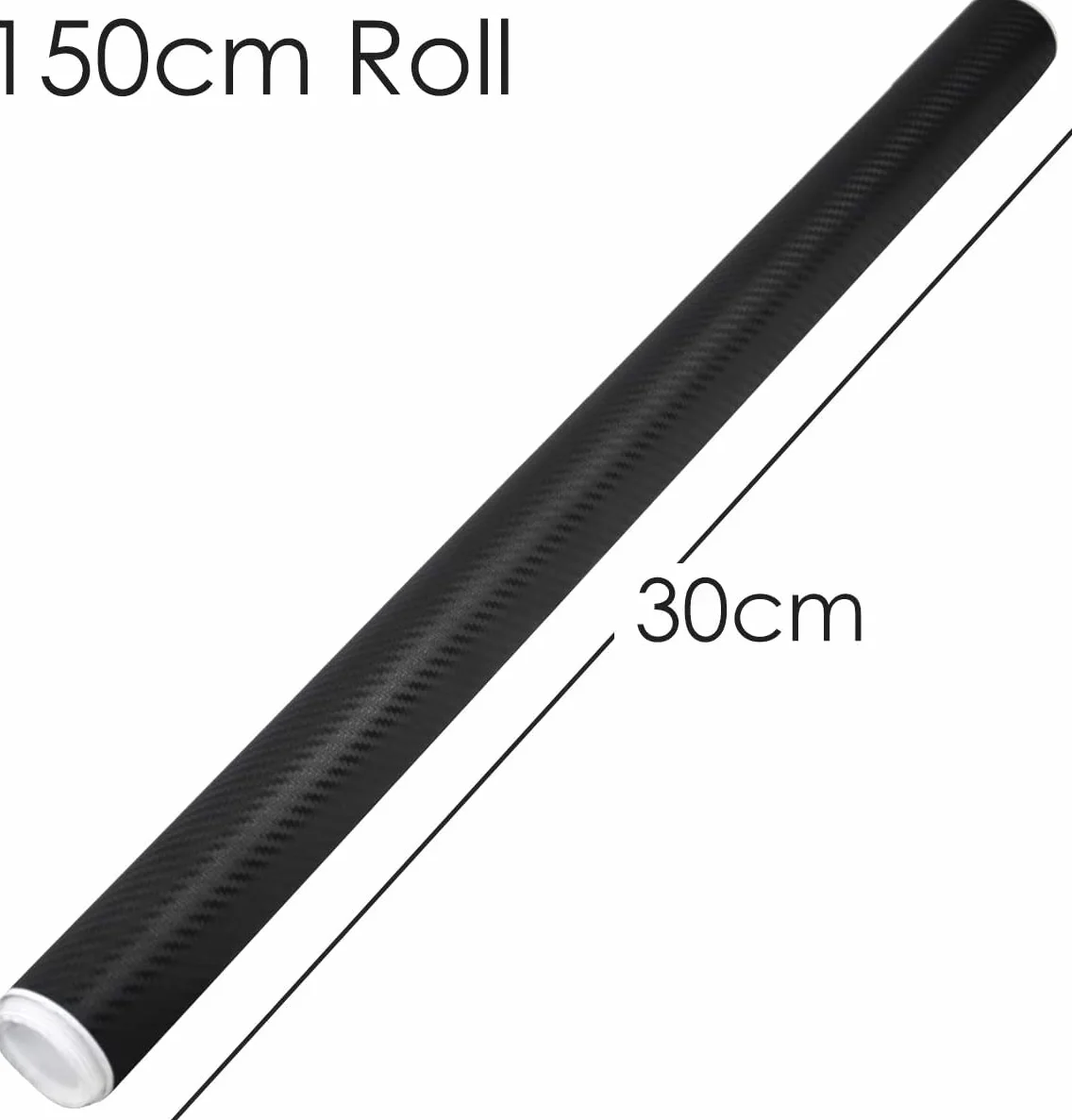 TRIXES Rotolo pellicola vinile 3D fibra carbonio auto 1500 mm x 300 mm nero effetto testurizzato