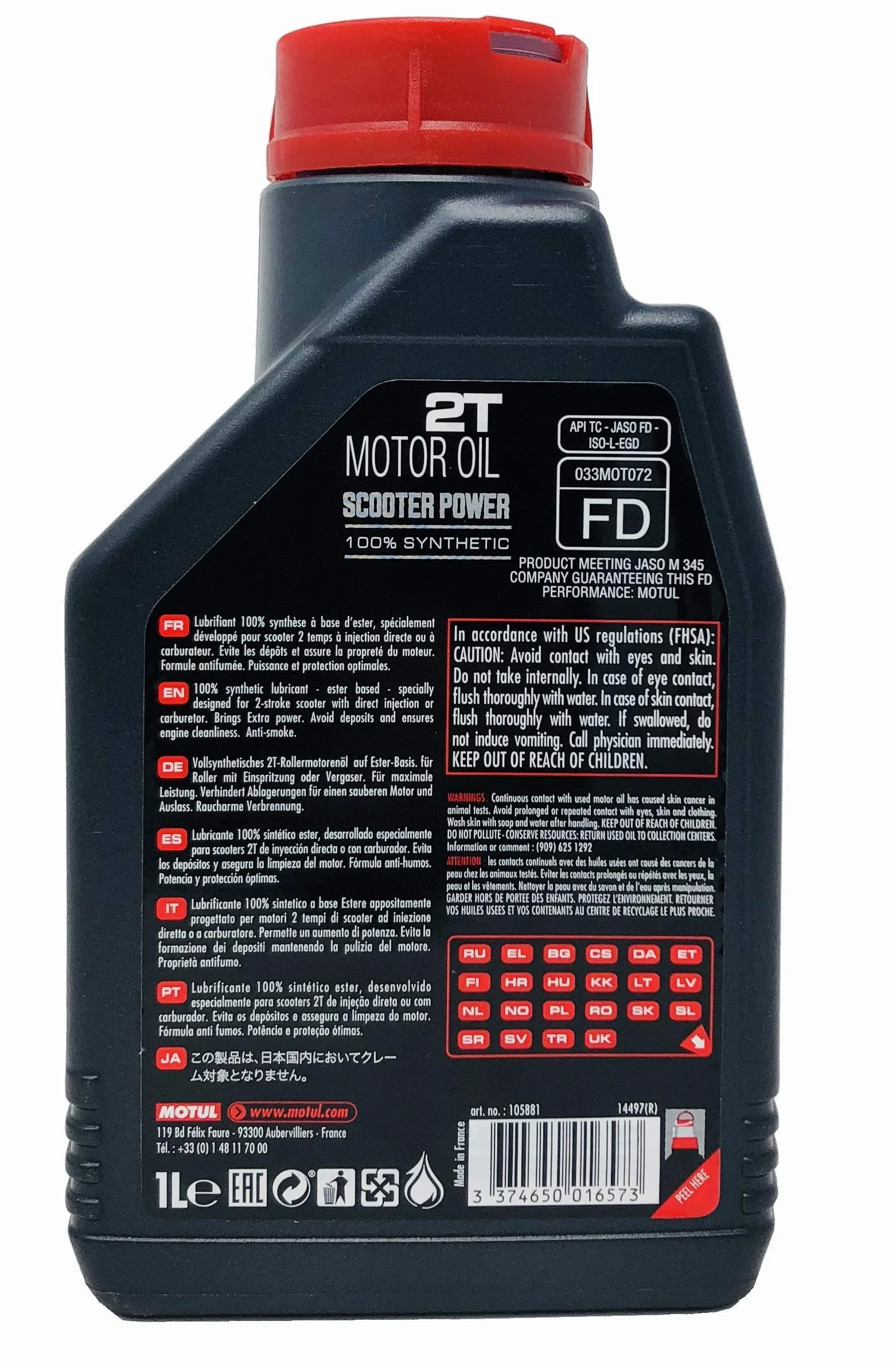 MOTUL SCOOTER POWER 2T 100% SINTETICO ESTER 2 x 1L