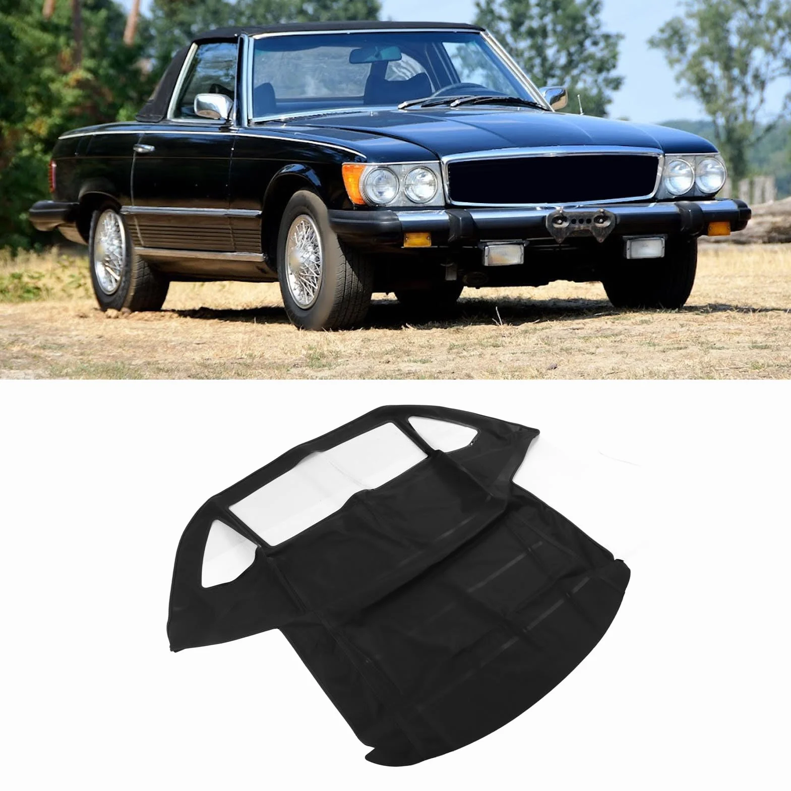 Capote per Auto, Capote Convertibile con Finestrino MBZ1076845 Sostituzione per R107 280SL 350SL 380SL 450SL 560SL 500SL RDSTR