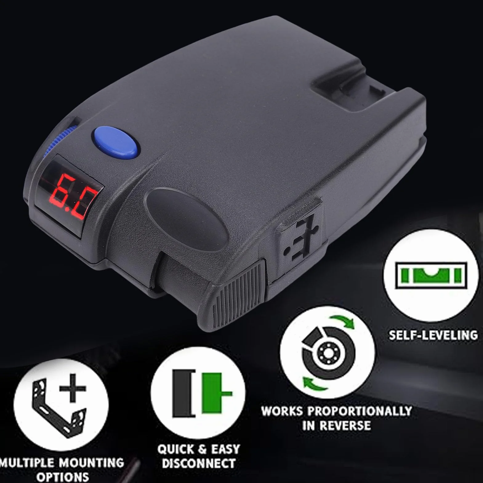 Controller del Freno Proporzionale per Rimorchi 1-3 Assi con Schermata LED Retroilluminata 3 Impostazioni Boost Livellamento Automatico
