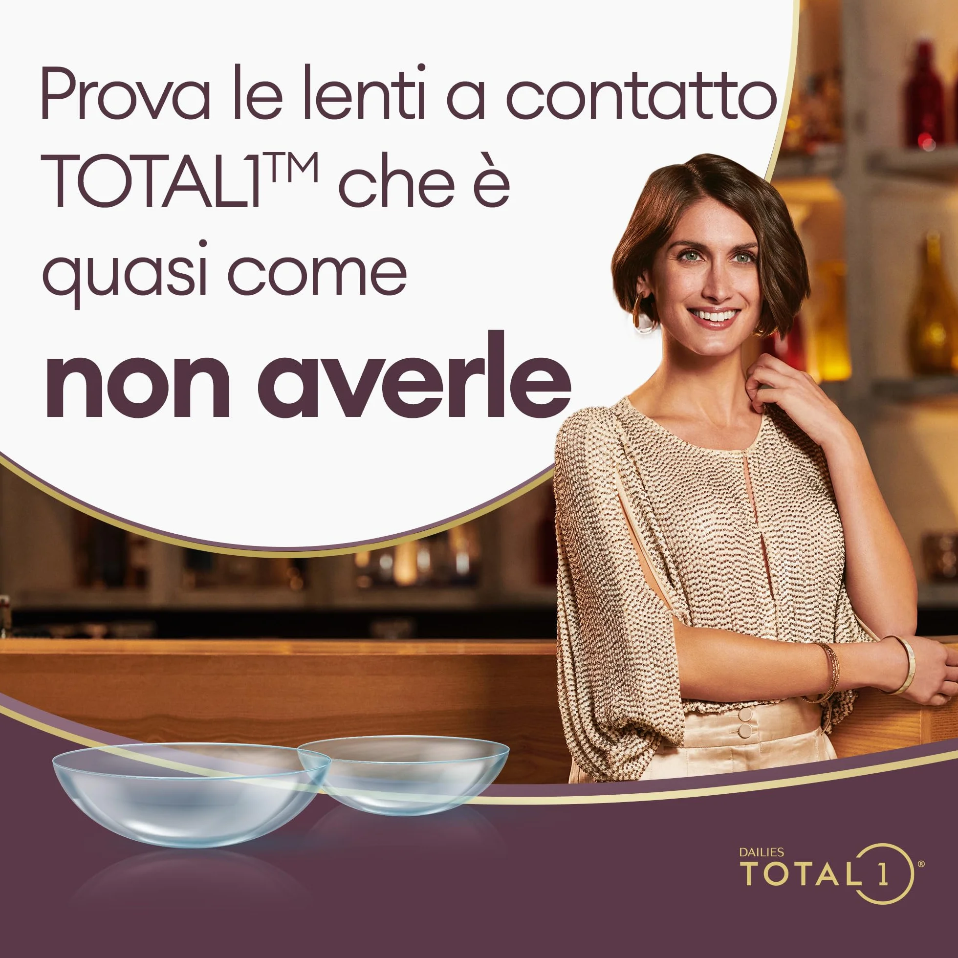 Dailies Total 1 Lenti a Contatto Giornaliere 30 Lenti BC 8.5 mm DIA 14.1 mm -2.5 Dioptrie