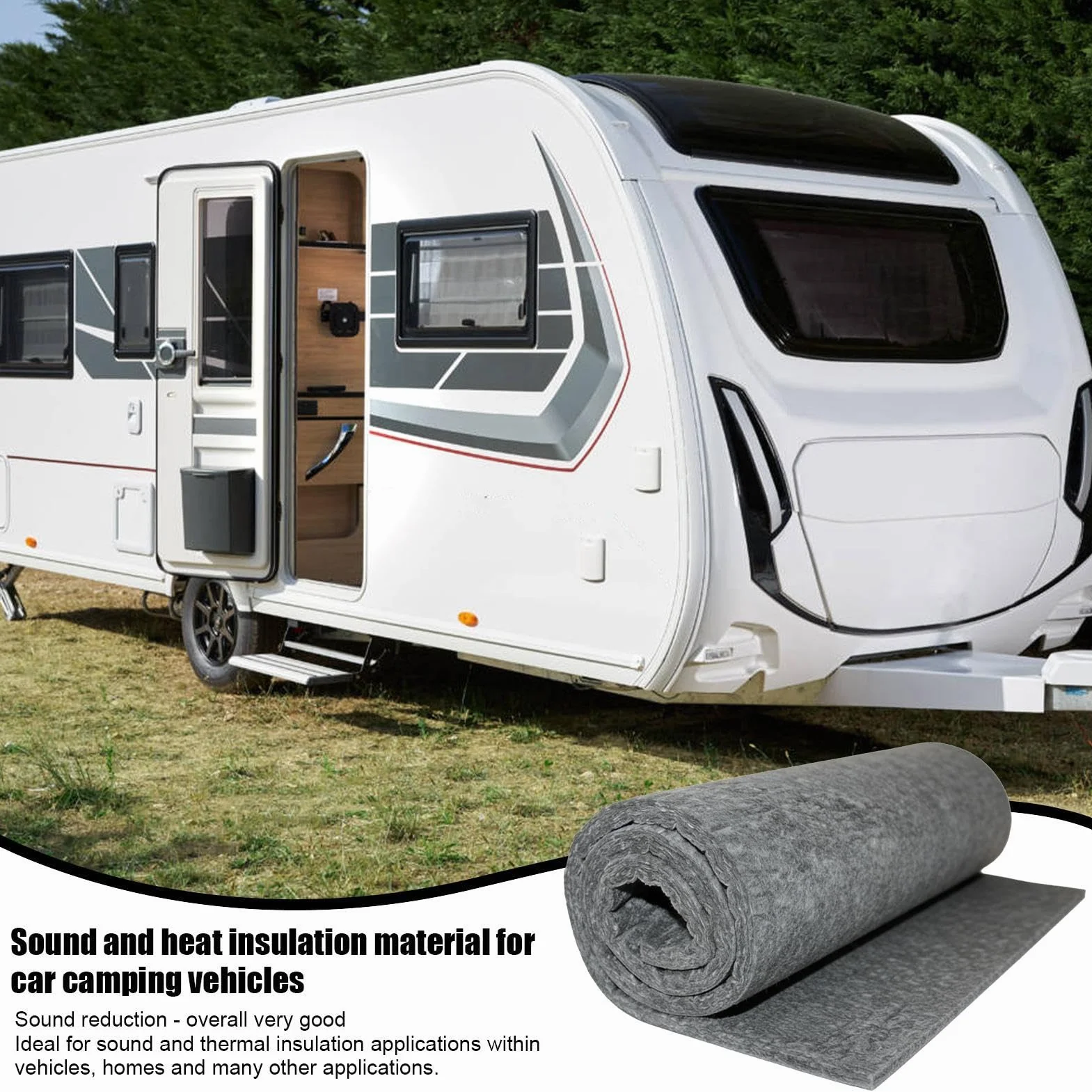 Automotive Sound Deadening Mat - Noise Insulation Sheet for Vehicle Interior Panels | Butyl Rubber with Aluminum Foil Layer, Cuttable Vibration Dampening Pad for Door Roof Floor Truck Van SUV RV