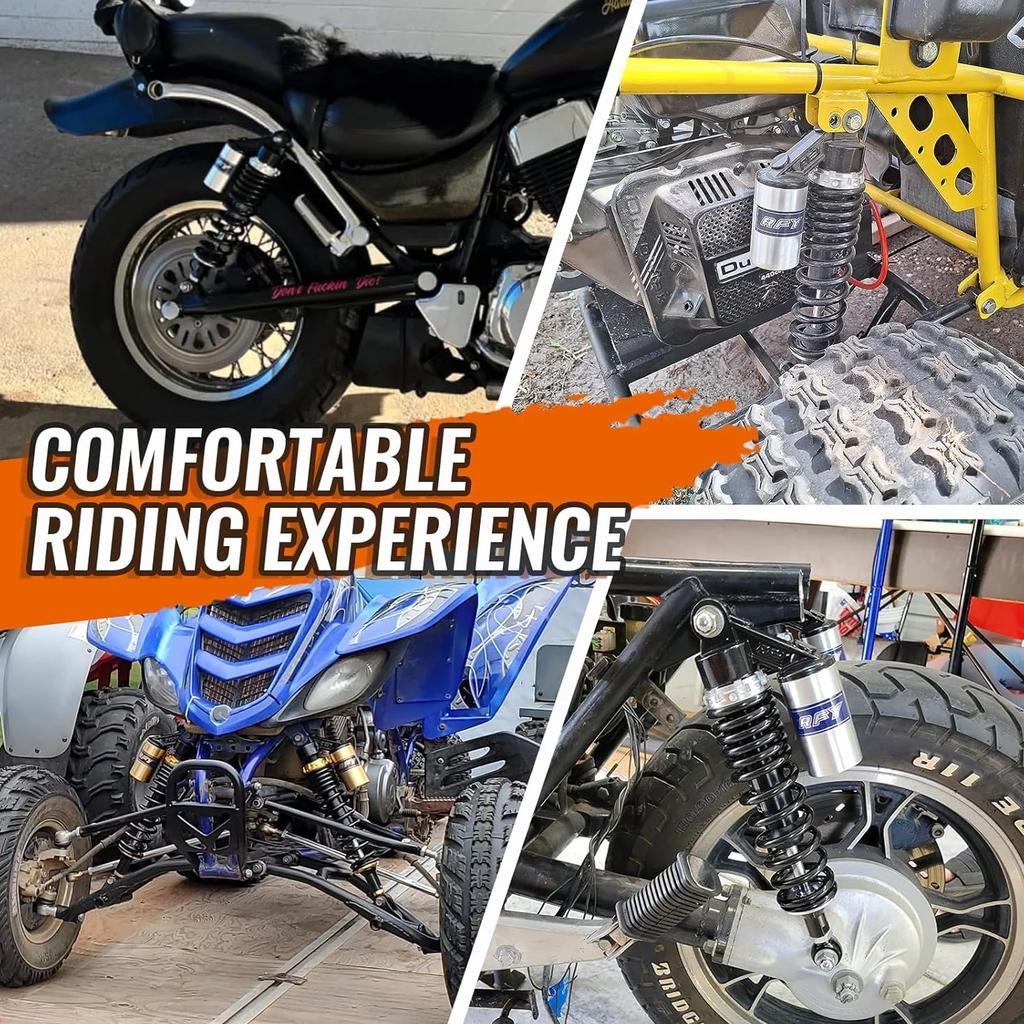 320mm 12.5 pollice 7mm Molla Universale Moto Ammortizzatori Posteriore Sospensione ATV Quad Scooter Dirt Bike Per CBR600 CBR400 CB500 YZF XC EXC XCF Nero Argento