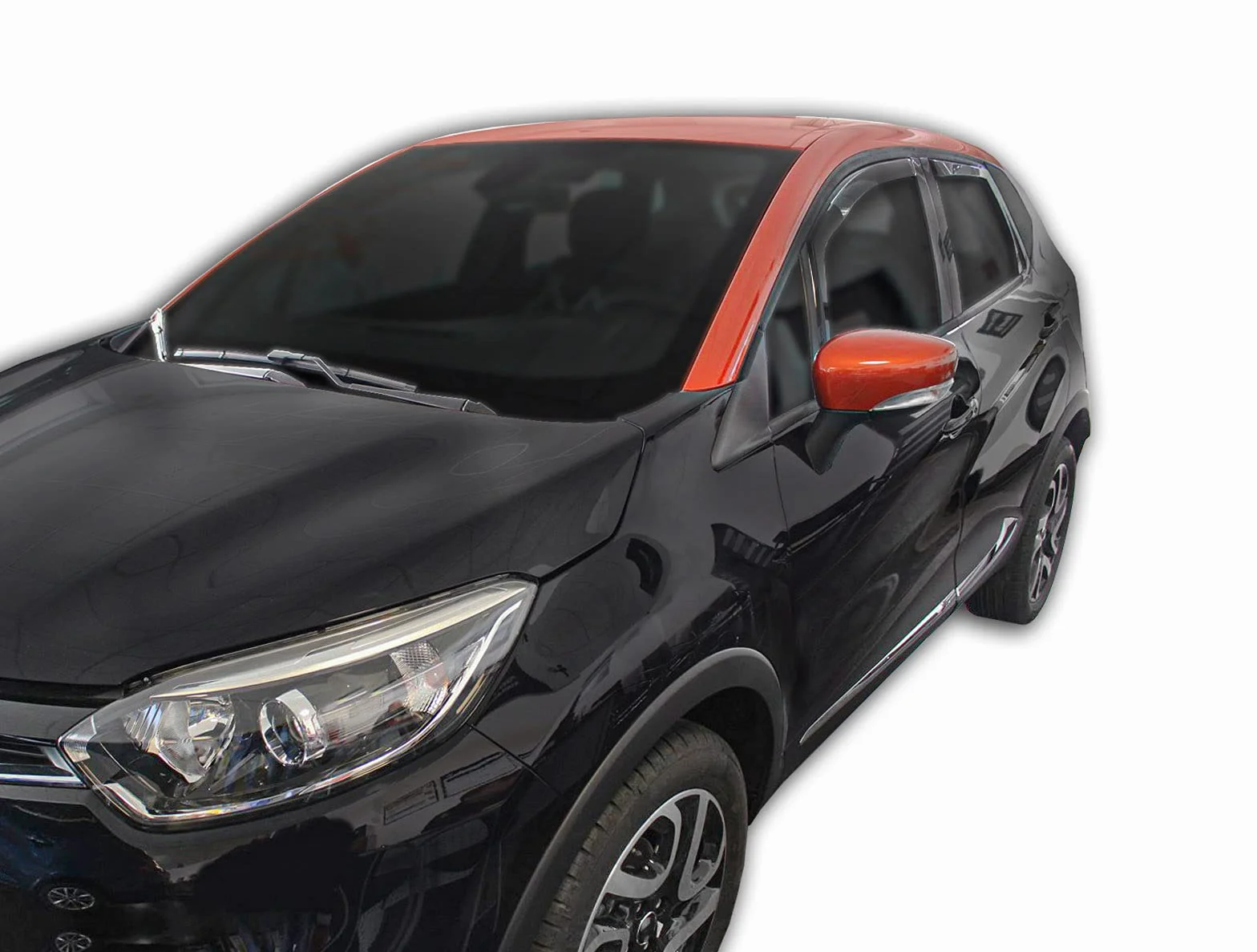 J&J AUTOMOTIVE Deflettori d'Aria Renault Captur 2013-2019 Set 4 Pezzi Antiturbo Antivento Antipioggia Nero Fumé