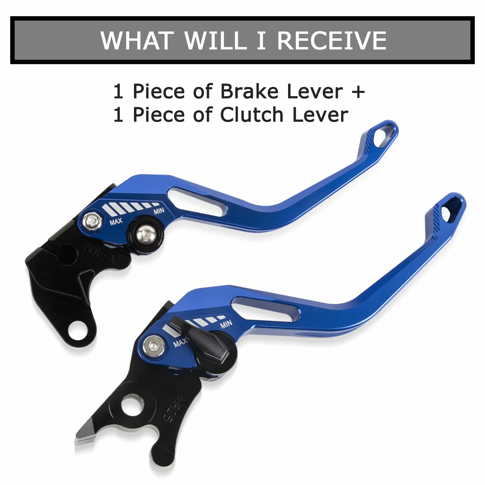 PSLER Leva Freno e Frizione Moto Set 147mm per MT-125 R125 2014-2021 Blu