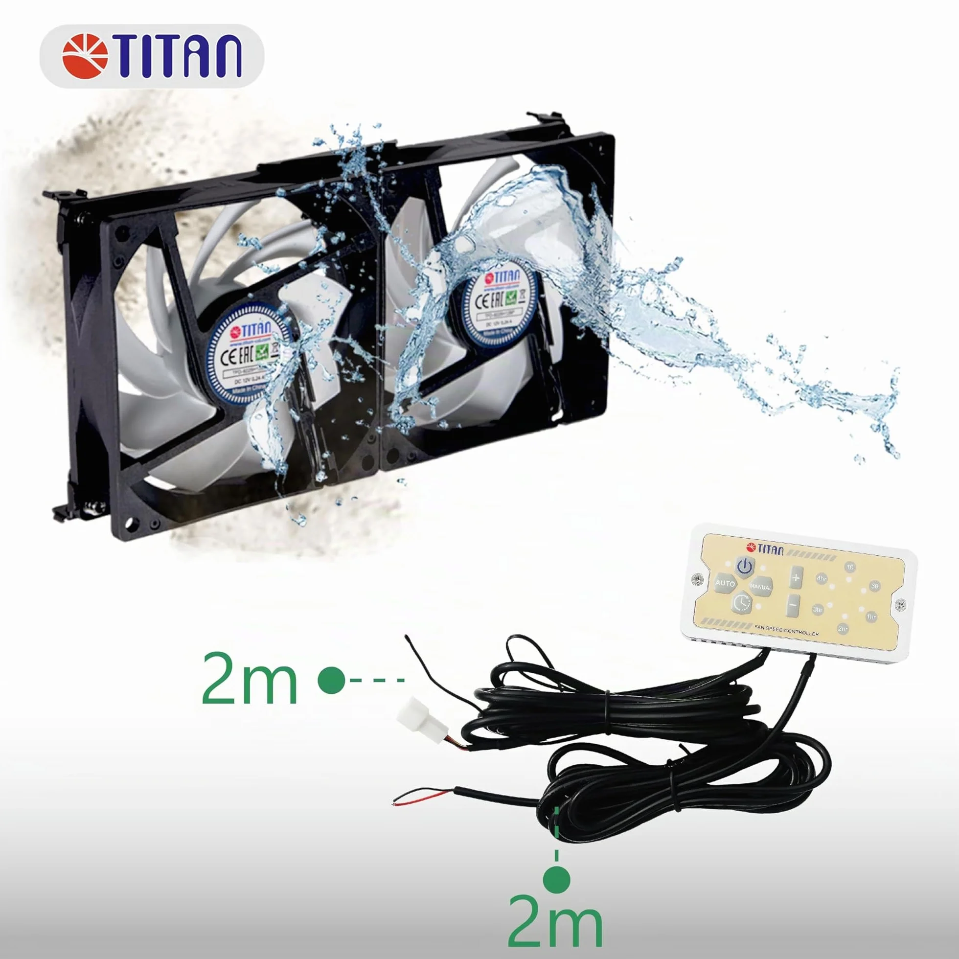 TITAN- Ventola Doppia per Frigorifero (120mm(+))