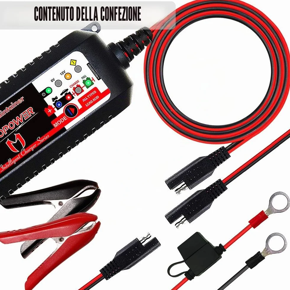 MOTOPOWER Caricabatterie Intelligente 6V/12V 4A Automatico Maintainer