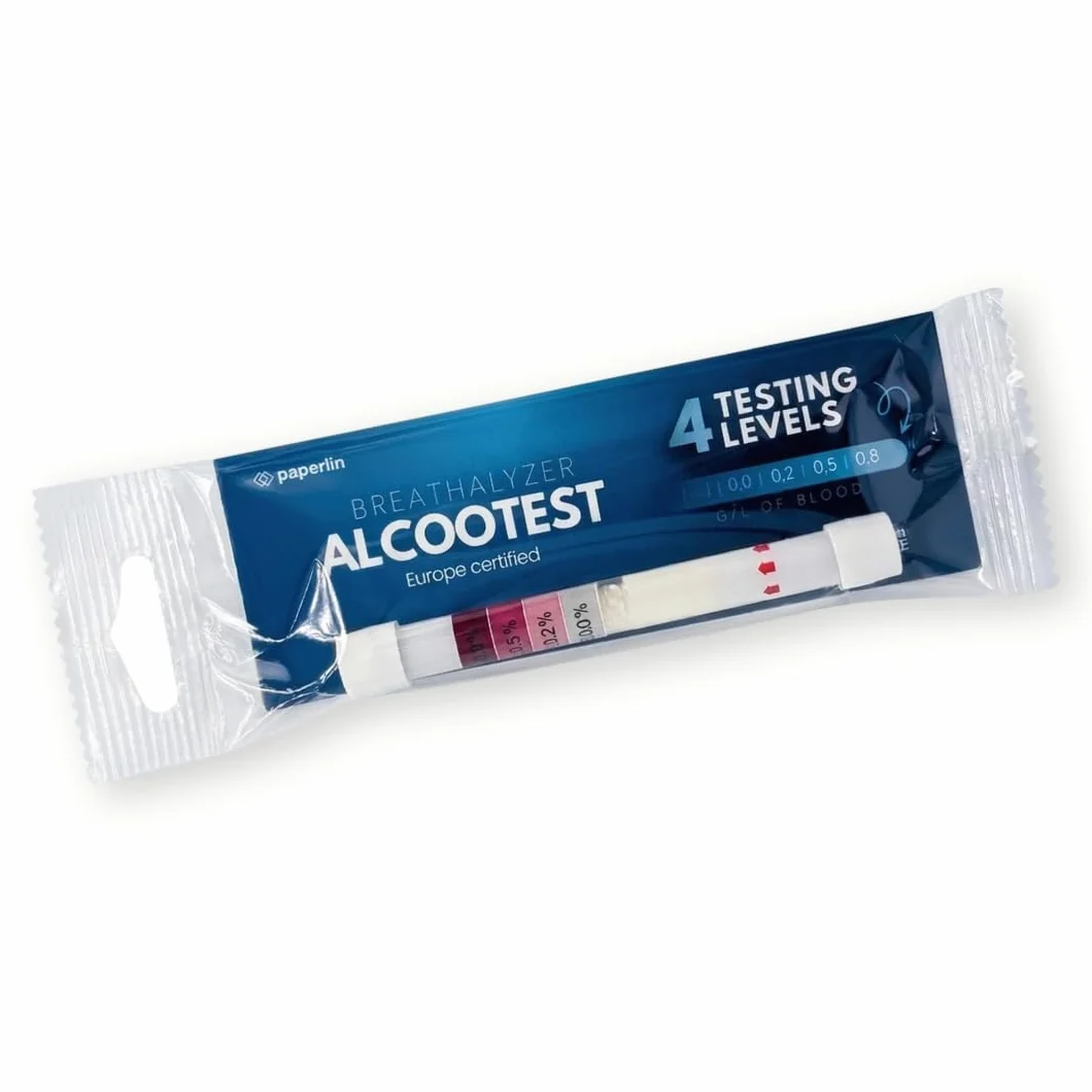 Paperlin Alcoltest USA e Getta (Set da 20) - 3 Livelli di Rilevamento (0.2, 0.5, 0.8 g/L) - Rapido e Preciso - Prodotto in Europa - Certificato Reach