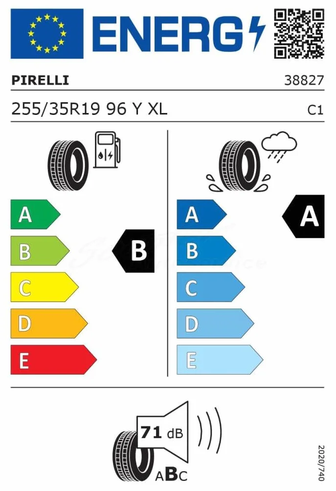 Pirelli Powergy XL 255/35YR19 96Y TL Opona