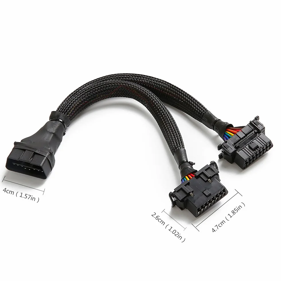 bbfly-B6 OBD II ODB2 splitter prolunga 16 pin di estensione cavo adattatore 30CM