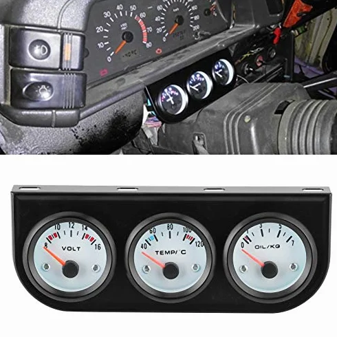 Kit indicatore triplo universale auto Temperatura acqua Volt Pressione olio
