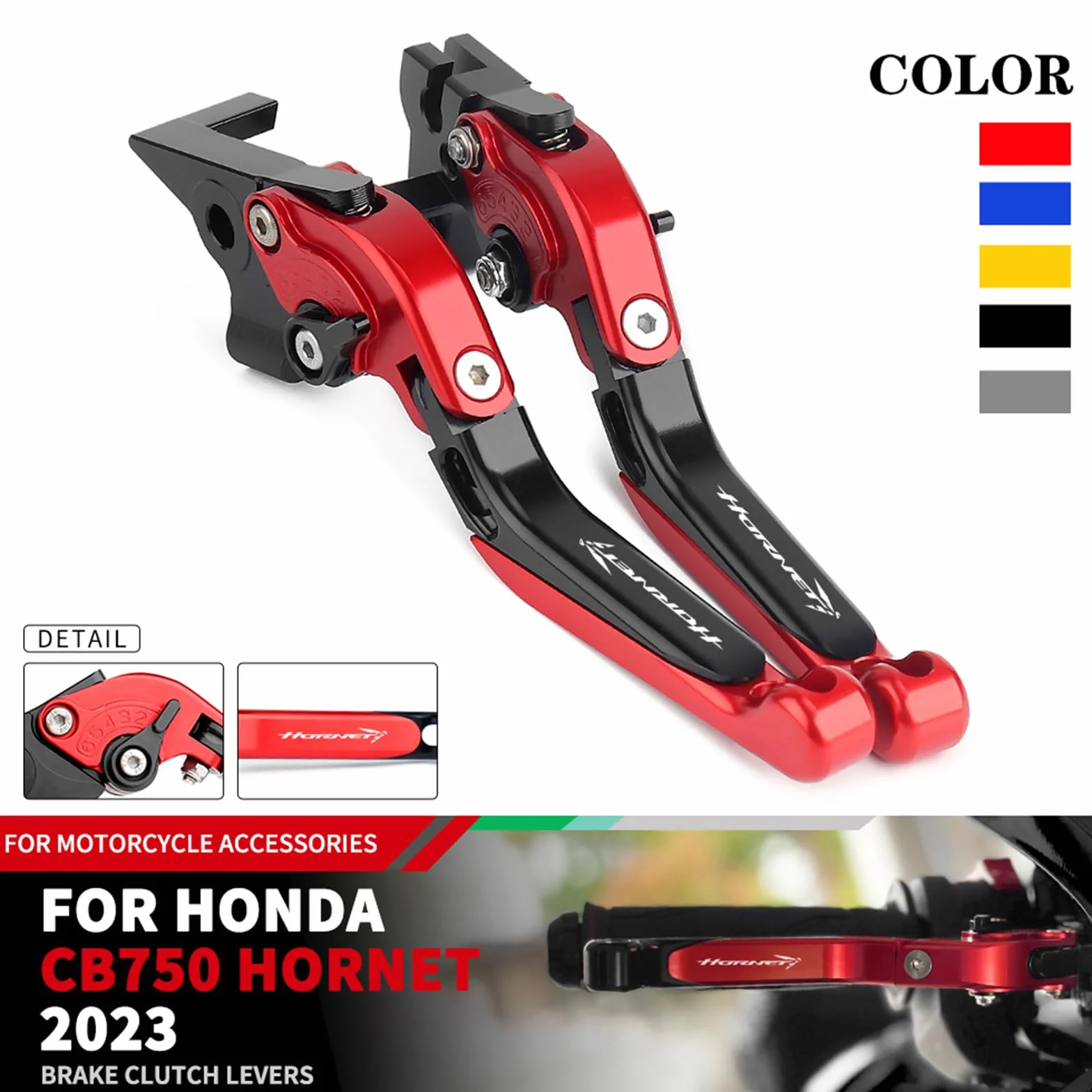 Regolabile Moto Leve Freno e Frizione in Alluminio Per CB750 Hornet 2023-2025