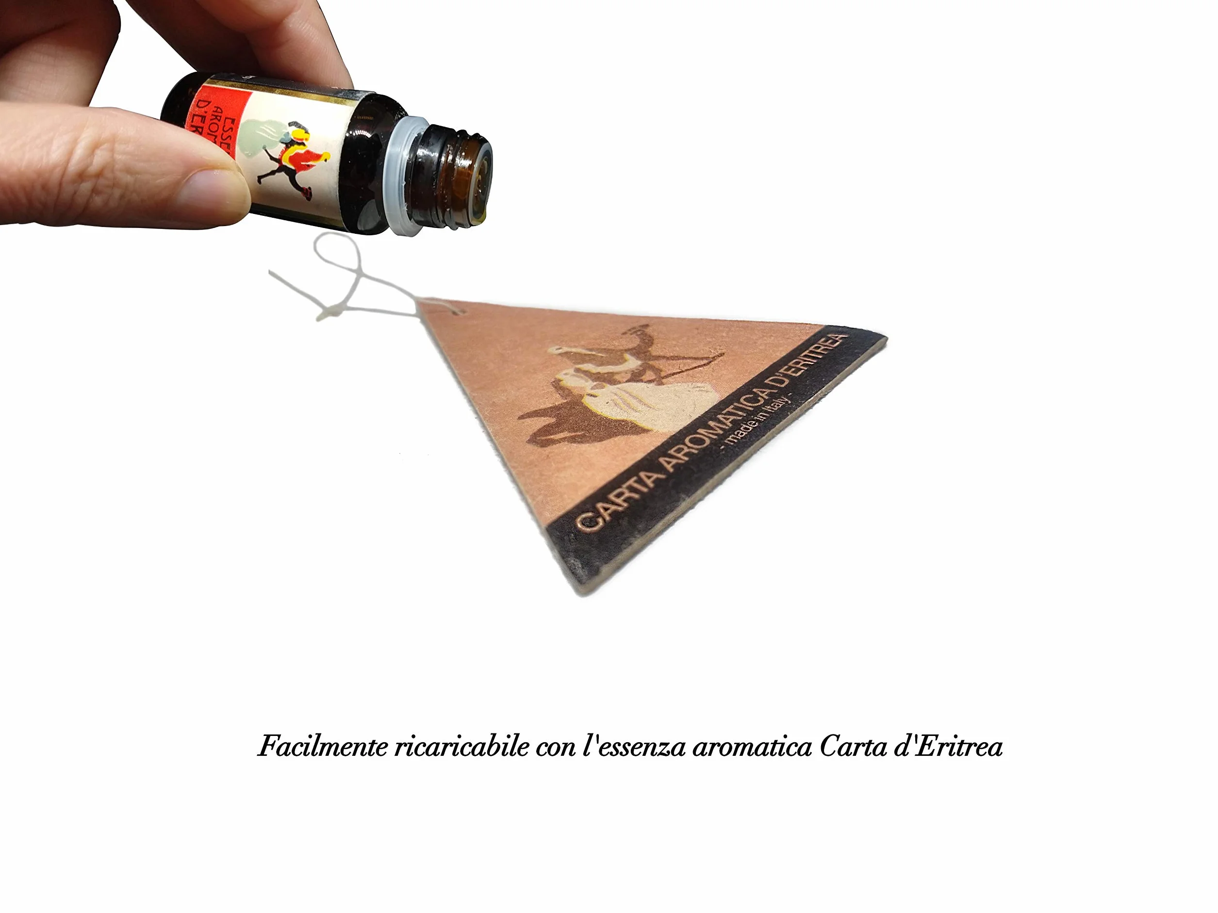 CASANOVA Carta d'Eritrea Originale 3 Profumatori Auto Elimina Odori Triangoli Cellulosa Ecologica Atossici