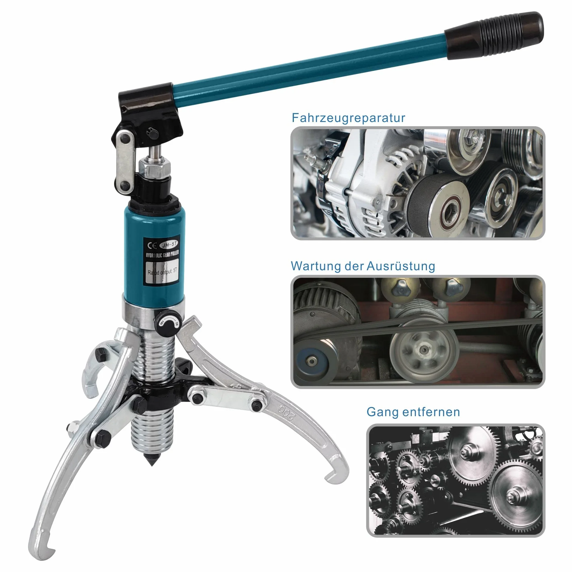 Estrattore idraulico integrale 5T kit trazione per mozzi flange pignoni cuscinetti
