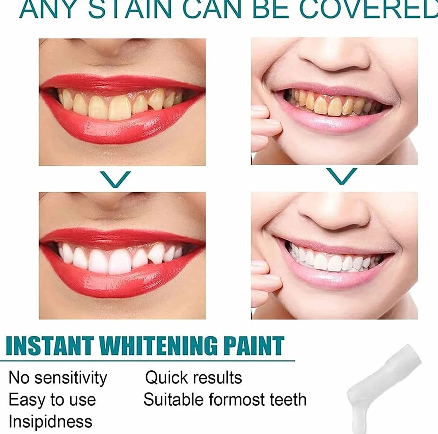 Vernice per Denti Smalto Bianco Sbiancamento Istantaneo 2 Pezzi