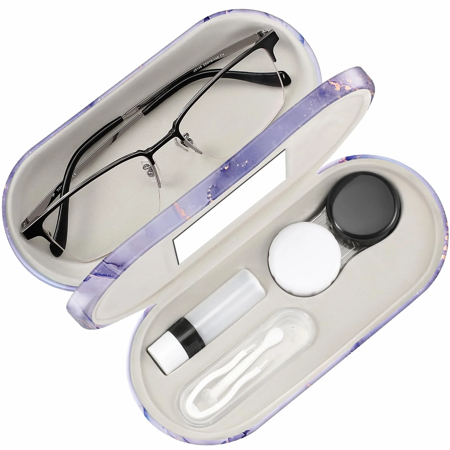 FINTIE 2 in 1 Porta Lenti a Contatto Custodia da Viaggio con Specchio Integrato