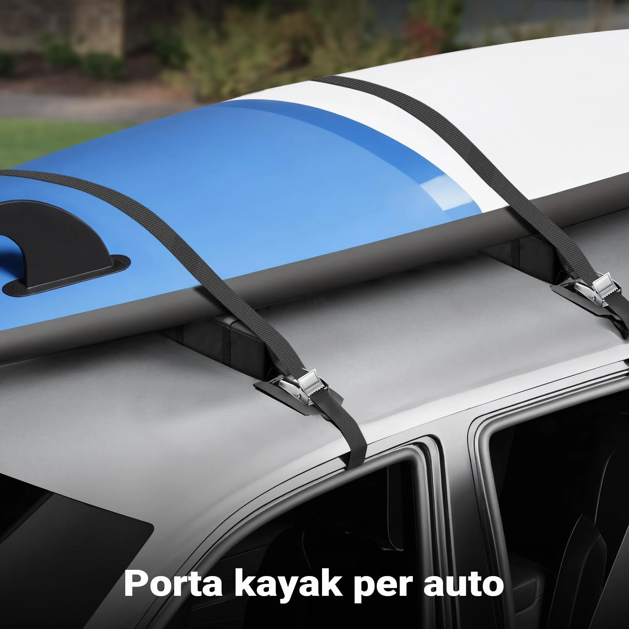 Wiltec portatutto per Auto, Barre morbide Portapacchi universali, per Surf, Kayak, Sci