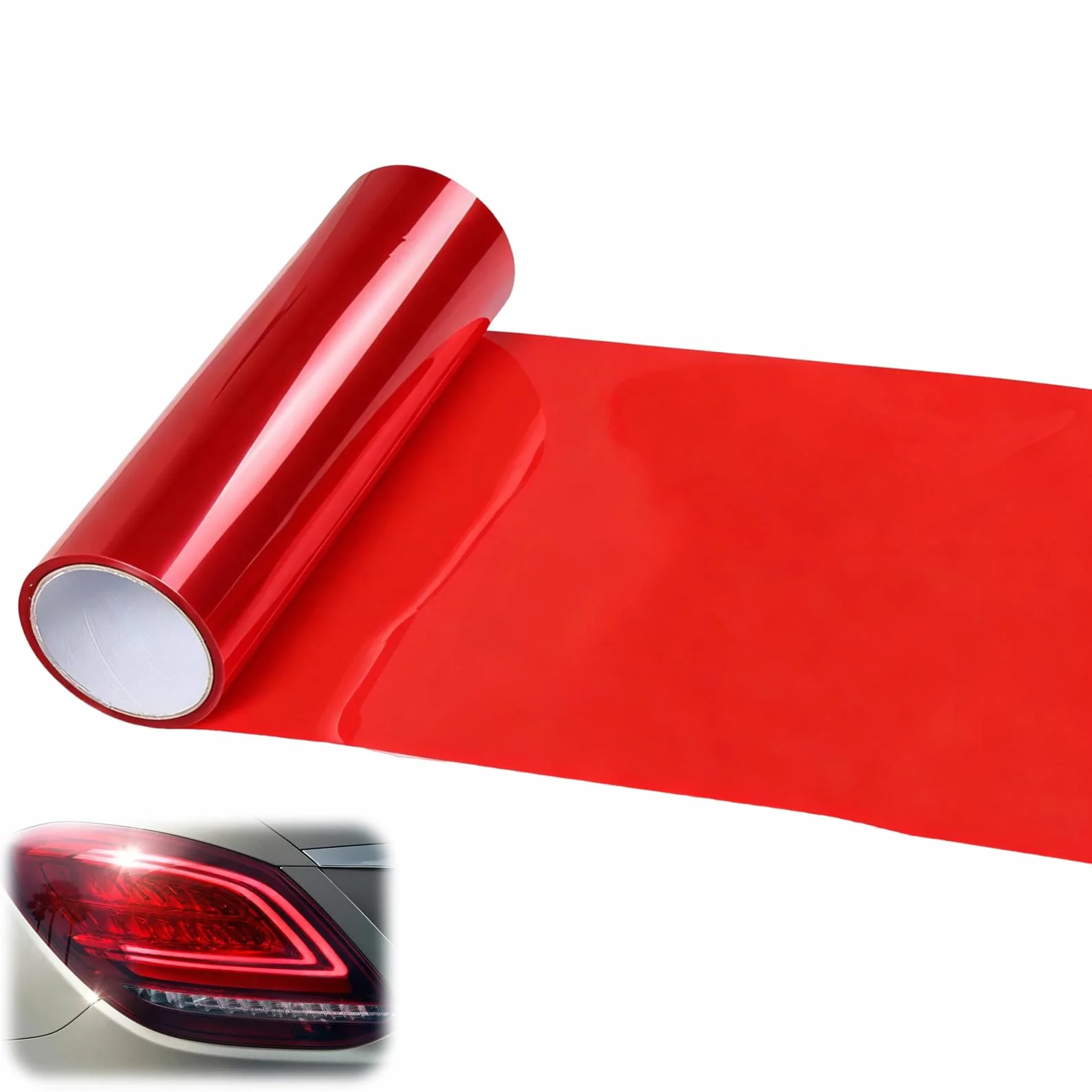 Pellicola oscurante per auto, per fari dell'auto, autoadesiva, per fendinebbia (rosso)