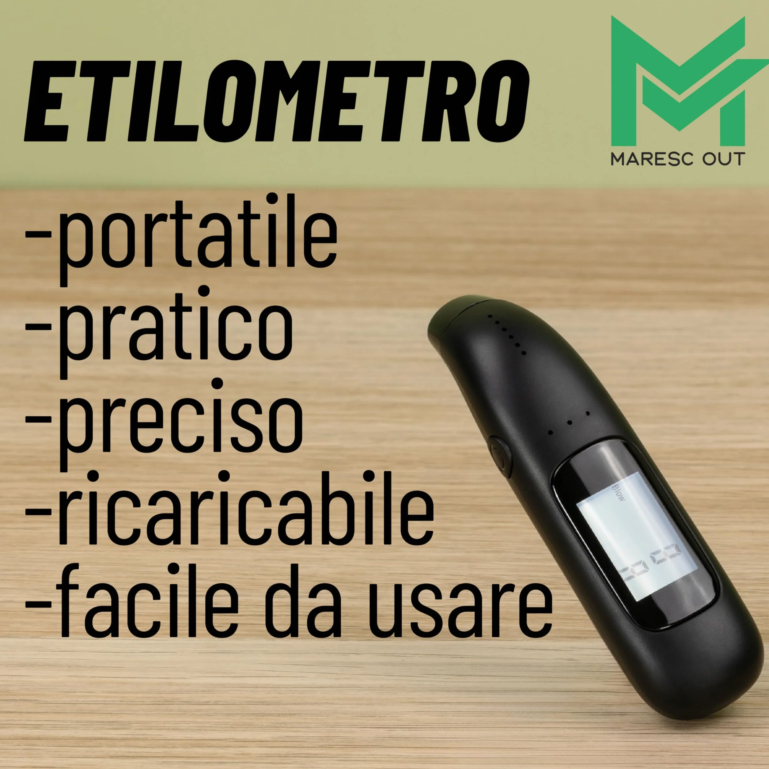 Etilometro Digitale Portatile Display LCD Alcol Test Misurazione Precisa Compatto Senza Boccagli