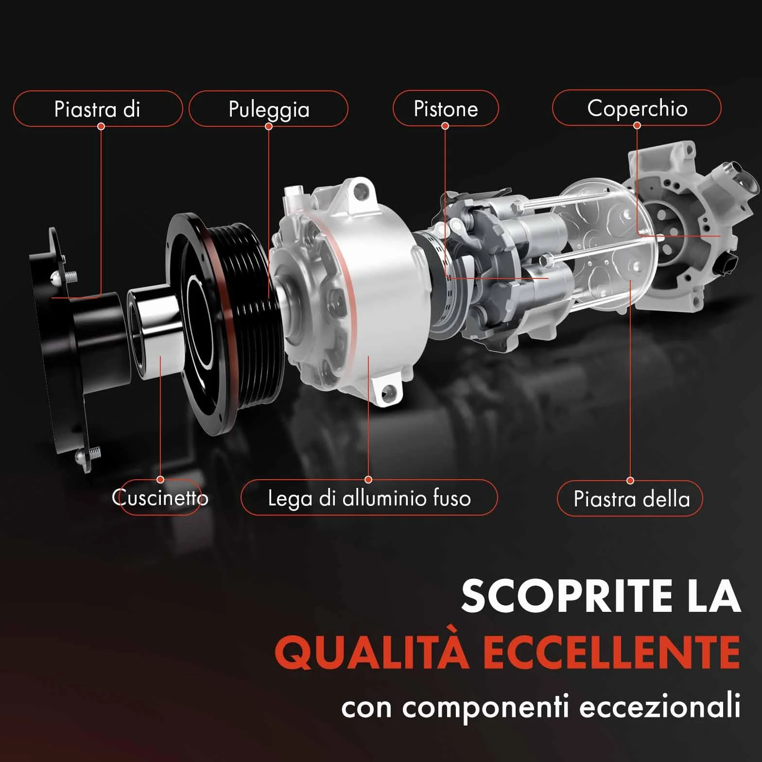 Frankberg Compressore dell'aria condizionata con frizione Benzina Compatibile Clio II Twingo I Logan Kangoo 8200840899