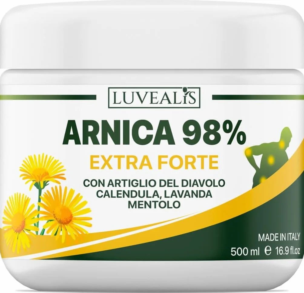 Arnica Gel EXTRA forte 500ml - Potenziata con Artiglio del Diavolo Forte, Trattamento Cervicale, Mal di Schiena, Made in Italy