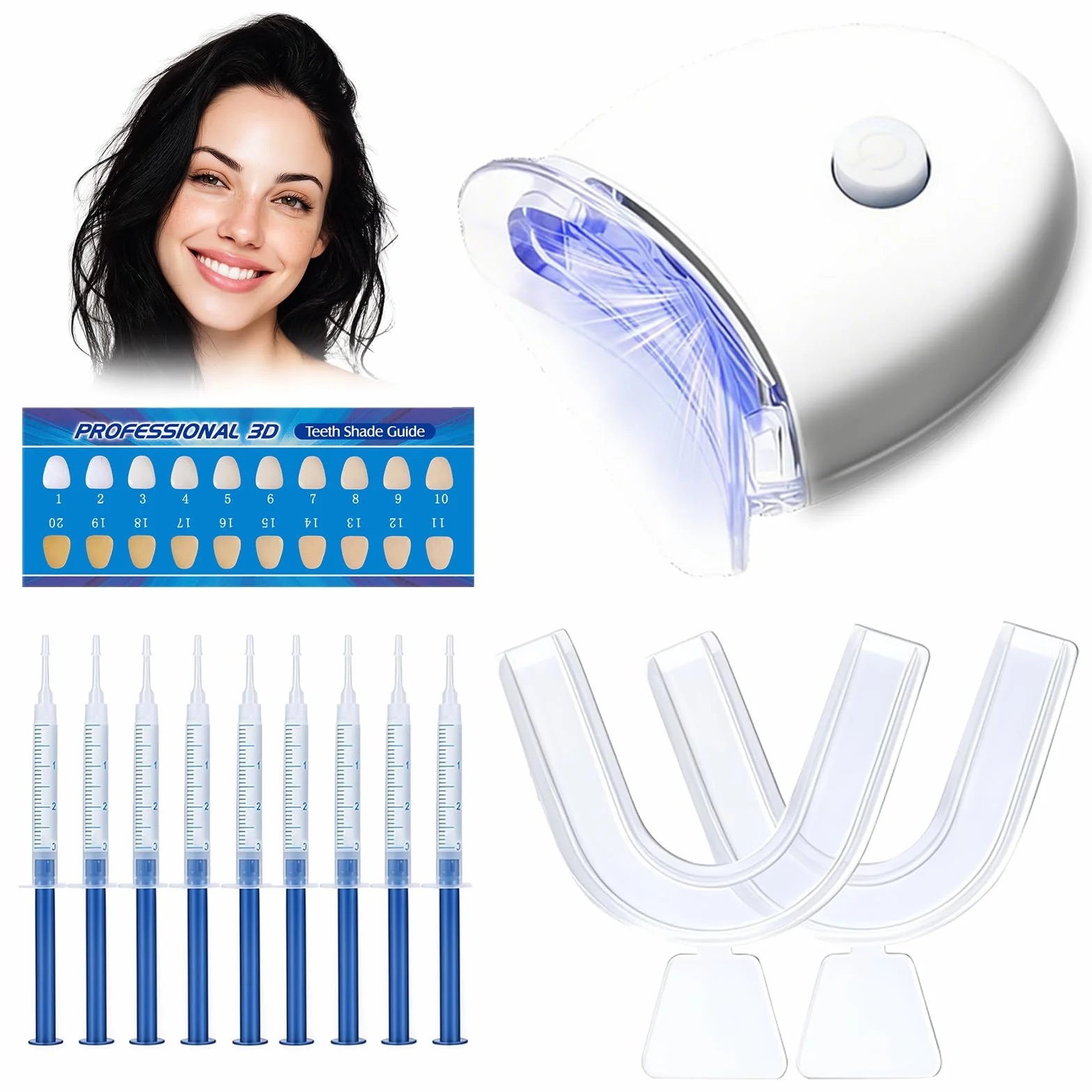 Kit Sbiancante Denti, Set Pulizia Denti, Gel Sbiancamento Denti, Veloce, Efficace Ridurre Macchie, Uso Quotidiano
