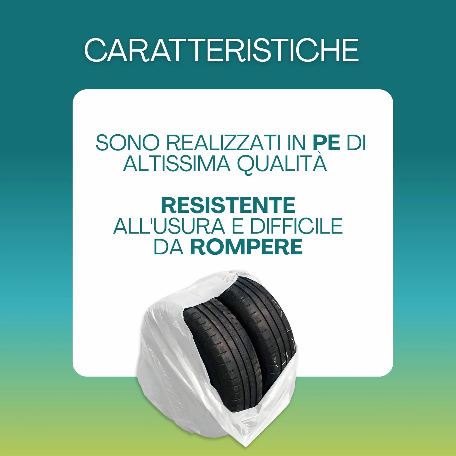 VIRSUS Sacchi per Pneumatici universali in Plastica 100x70 cm Bianco 4 sztuk