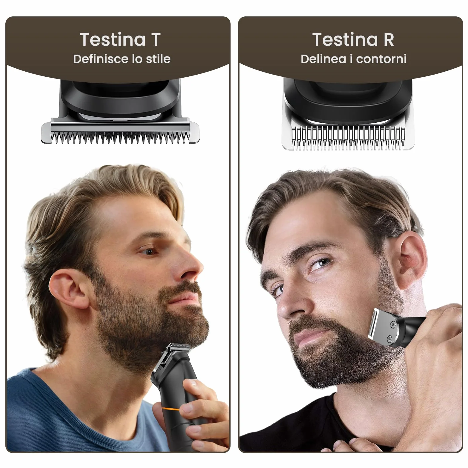 MAXGROOM 5 in 1 Rasoio Elettrico Corpo Uomo Kit, IPX6 Wet&Dry, Autonomia Prolungata