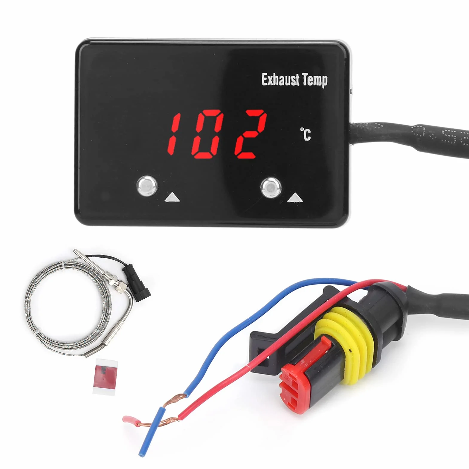 Misuratore EGT Indicatore Temperatura Gas di Scarico Display LED Digitale 0-1000 ℃ con Connettore Livello di Avviso Regolabile per Veicoli 12V