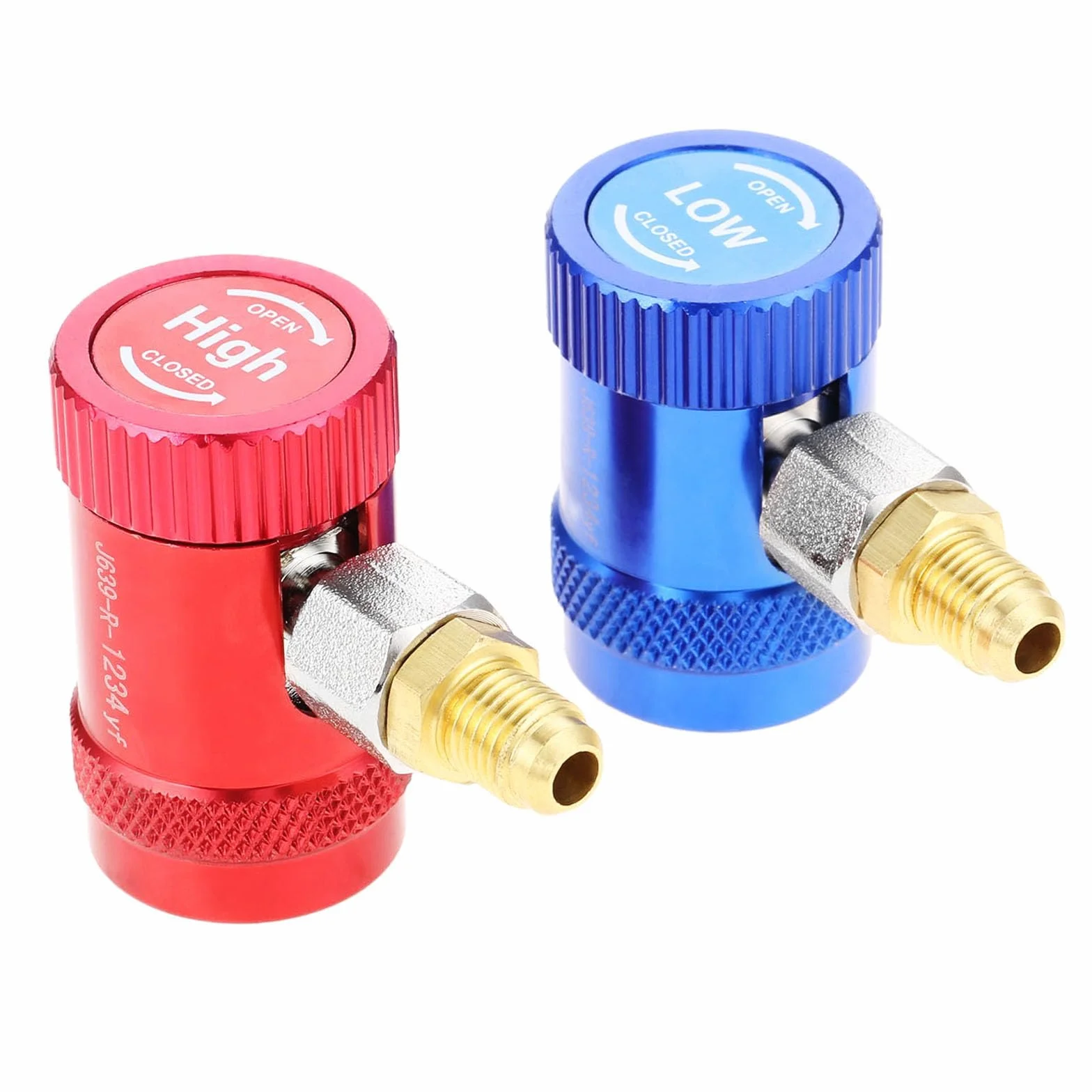 R1234yf Adattatore accoppiatore rapido lato alto/basso 1/4" maschio per refrigeranti A/C Manifold Gauge Set